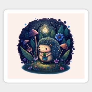 Hedgehog Fairy Tale Scene Sticker